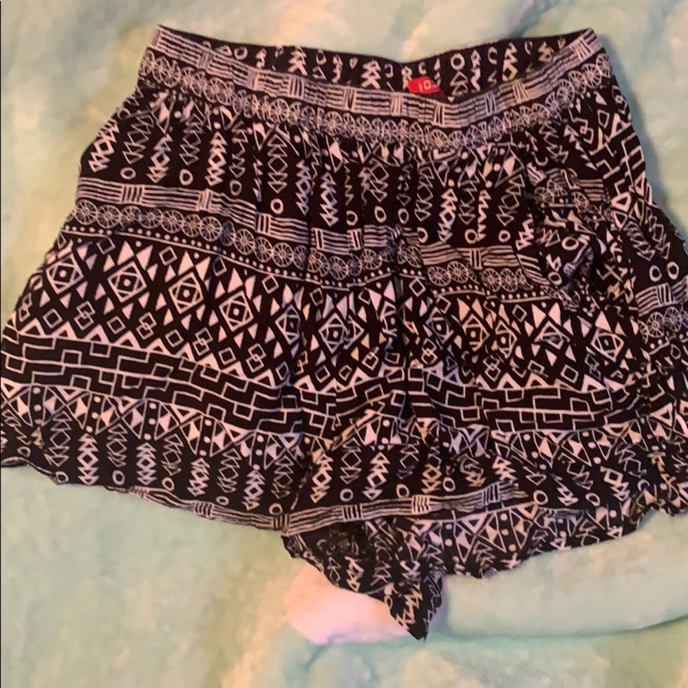 Black and white shorts